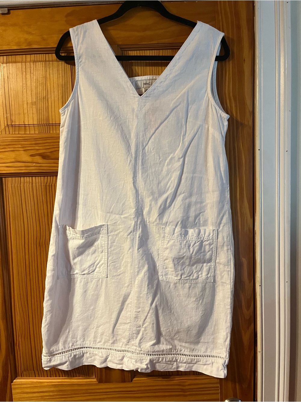 Next  White V-Neck Sleeveless Linen and viscose Tunic